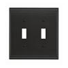 Candler Double Toggle Wall Plate 4-15/16" Wide Black Bronze Amerock BP36501BBR