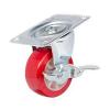 2-1/2" Plate Mount General Duty Swivel Caster with Brake Polyurethane DH Casters C-GD25PUSB
