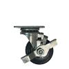 2" Plate Mount Light Duty Swivel Caster with Brake Polyurethane DH Casters C-L20P2PSB