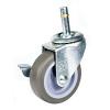 3" Grip Ring Light Duty Industrial Swivel Caster with Brake Gray TPR DH Casters C-LI30GRTPSB