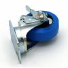3-1/2" Plate Mount Medium Duty Swivel Caster with Brake Blue TPR DH Casters C-LM35P1BMSB