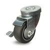 3" Stemless Medium Duty Swivel Caster with Brake Gray TPR DH Casters C-LM3H1TPSB