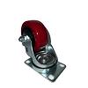3" Plate Mount Medium Duty Swivel Caster Red DuraPoly DH Casters C-LM3P1DPRS