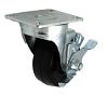 3" Plate Mount Medium Duty Swivel Caster with Brake Rubber DH Casters C-LM3P1RSB