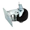 4" Plate Mount Medium Duty Swivel Caster with Brake Polyolefin DH Casters C-MHD4HDPSB