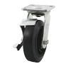 6" Plate Mount Medium Heavy Duty Swivel Caster with Brake Mold-on Rubber DH Casters C-MHD6MRSB