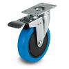 5" Plate Mount Light Medium Duty Swivel Caster with Total Lock Brake Blue TPR DH Casters C-ML5P1BMS