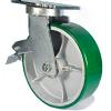 10" Plate Mount Super Heavy Duty Swivel Caster with Brake Green Polyurethane DH Casters C-SHD1030PUSB