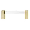 Clarity Pull 96mm Center to Center Clear Acrylic/Satin Brass Hapny Home C501-SB