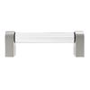 Clarity Pull 96mm Center to Center Clear Acrylic/Satin Nickel Hapny Home C501-SN