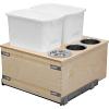 20-3/8" Cascade Series 34 Quart Double Bottom Mount Waste Container with Canisters Birch/White Century Components CASBM20PF-N