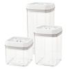Set of 3 Acrylic Containers (1.04, 1.55, 2.07 Qt) Clear/White Rev-A-Shelf CO-SET-1