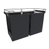 30" Pull-Out Canvas Bag Double Hamper with Black Bag Sidelines CSOHSL-30-1