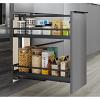 Dispensa 11" Shelf Arena Style Standard Height Base Cabinet Pull-Out Organizer Chrome/Anthracite Kessebohmer