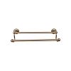 Edwardian Bath Double Towel Bar 30" Center to Center with Beaded Backplate German Bronze Top Knobs ED11GBZA