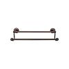 Edwardian Bath Double Towel Bar 30" Center to Center with Beaded Backplate Oil Rubbed Bronze Top Knobs ED11ORBA