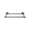 Edwardian Bath Double Towel Bar 30" Center to Center with Hex Backplate Oil Rubbed Bronze Top Knobs ED11ORBB