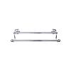 Edwardian Bath Double Towel Bar 30" Center to Center with Hex Backplate Polished Chrome Top Knobs ED11PCB