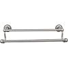 Edwardian Bath Double Towel Bar 18" Center to Center with Beaded Backplate Antique Pewter Top Knobs ED7APA