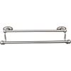Edwardian Bath Double Towel Bar 18" Center to Center with Oval Backplate Antique Pewter Top Knobs ED7APC