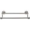 Edwardian Bath Double Towel Bar 18" Center to Center with  Ribbon Backplate Antique Pewter Top Knobs ED7APE