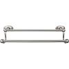 Edwardian Bath Double Towel Bar 18" Center to Center with Oval Backplate Brushed Satin Nickel Top Knobs ED7BSNC