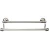 Edwardian Bath Double Towel Bar 18" Center to Center with  Ribbon Backplate Brushed Satin Nickel Top Knobs ED7BSNE