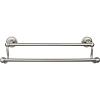 Edwardian Bath Double Towel Bar 18" Center to Center with Rope Backplate Brushed Satin Nickel Top Knobs ED7BSNF