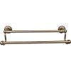 Edwardian Bath Double Towel Bar 18" Center to Center with Beaded Backplate German Bronze Top Knobs ED7GBZA