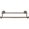 Edwardian Bath Double Towel Bar 18" Center to Center with Rope Backplate German Bronze Top Knobs ED7GBZF