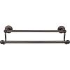 Edwardian Bath Double Towel Bar 18" Center to Center with Beaded Backplate Oil Rubbed Bronze Top Knobs ED7ORBA