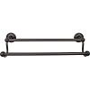 Edwardian Bath Double Towel Bar 18" Center to Center with  Ribbon Backplate Oil Rubbed Bronze Top Knobs ED7ORBE