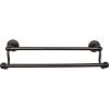 Edwardian Bath Double Towel Bar 18" Center to Center with Rope Backplate Oil Rubbed Bronze Top Knobs ED7ORBF