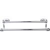 Edwardian Bath Double Towel Bar 18" Center to Center with Oval Backplate Polished Chrome Top Knobs ED7PCC