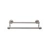 Edwardian Bath Double Towel Bar 24" Center to Center with Plain Backplate Antique Pewter Top Knobs ED9APD