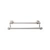 Edwardian Bath Double Towel Bar 24" Center to Center with Hex Backplate Brushed Satin Nickel Top Knobs ED9BSNB