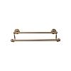 Edwardian Bath Double Towel Bar 24" Center to Center with Hex Backplate German Bronze Top Knobs ED9GBZB