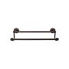 Edwardian Bath Double Towel Bar 24" Center to Center with Plain Backplate Oil Rubbed Bronze Top Knobs ED9ORBD
