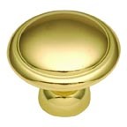 Conquest Knob 1-3/8" Dia Polished Brass Hickory Hardware P14848-3