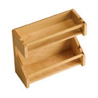 Cabinet Door Wood 2-Tier Spice Rack 11-3/4" W Maple Omega National S9410MNL2