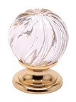 Europa Knob 1-3/16" Dia Polished Gold/Clear Berenson 7031-907-C