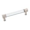 Midway Pull 128mm Center to Center Crysacrylic with Satin Nickel Hickory Hardware P3635-CASN