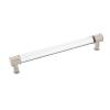 Midway Pull 192mm Center to Center Crysacrylic with Satin Nickel Hickory Hardware P3703-CASN