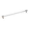Midway Pull 12" Center to Center Crysacrylic with Satin Nickel Hickory Hardware P3711-CASN