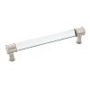 Midway Pull 160mm Center to Center Crysacrylic with Satin Nickel Hickory Hardware P3702-CASN
