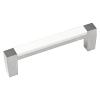 Loft Pull 3" Center to Center Satin Nickel with White Matte Hickory Hardware P3441-SNWM