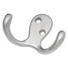 2" Double Utility Coat Hook Satin Silver Cloud Hickory Hardware P27115-SC