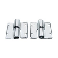 Jacknob 7021, Toilet Door Brass 2-Hinge Set, Surface Mounted, 50lb Capacity, Left Hand In-Swing / Right Hand Out-Swing, Chrome Plated