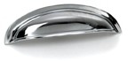 Laurey 52026 Cup/ Bin Handle, Centers 3in, Polished Chrome, Danica