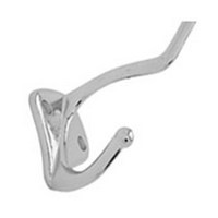 Jacknob 4023, Toilet Door Stainless Steel Double Prong Hook for Out-Swing Doors, Stainless Steel